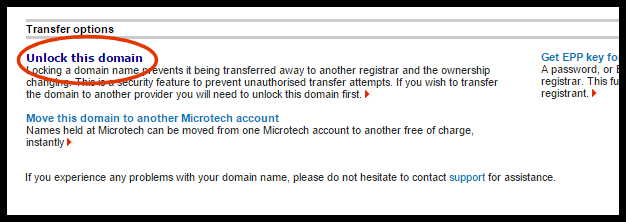 unlock domain name