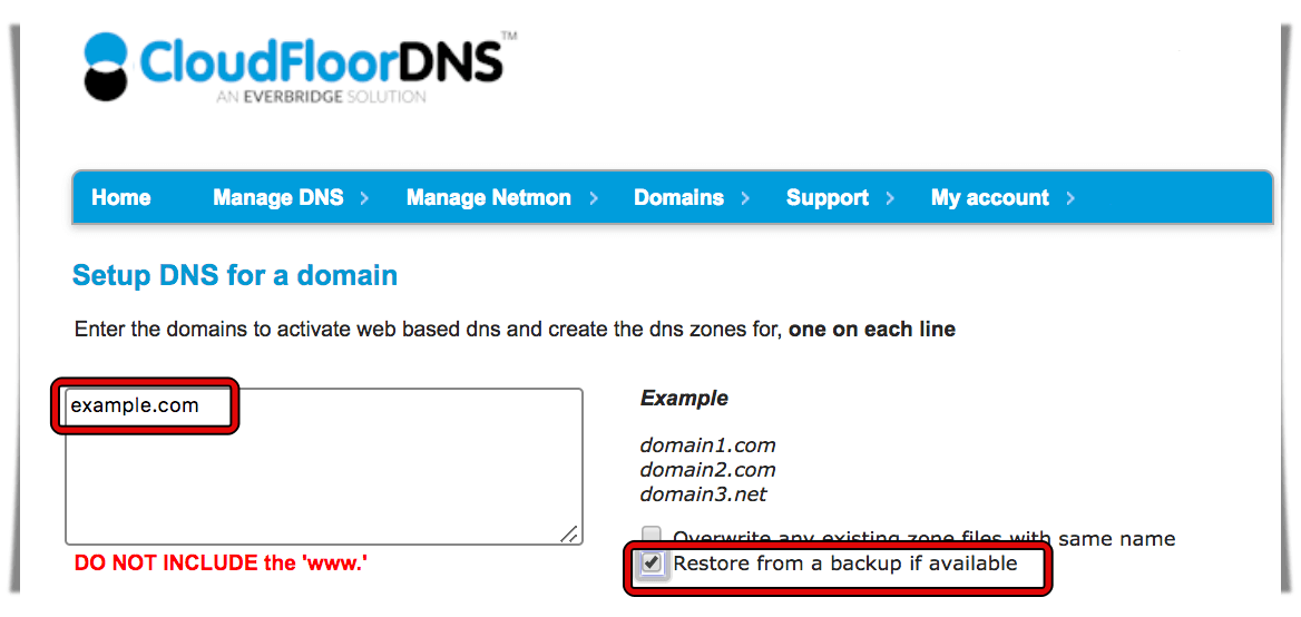 restore a domain name