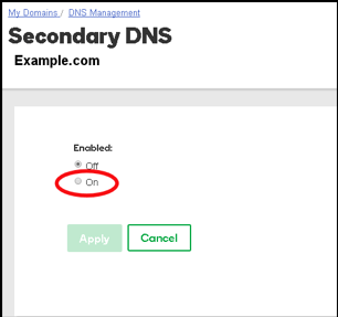 Enable Secondary DNS at GoDaddy